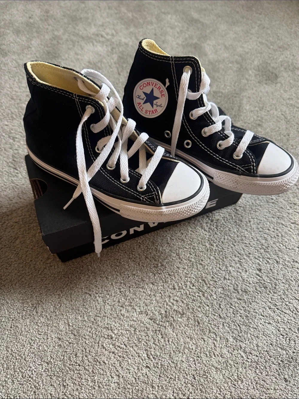 Converse Kids High Top Sneakers in Black and White
